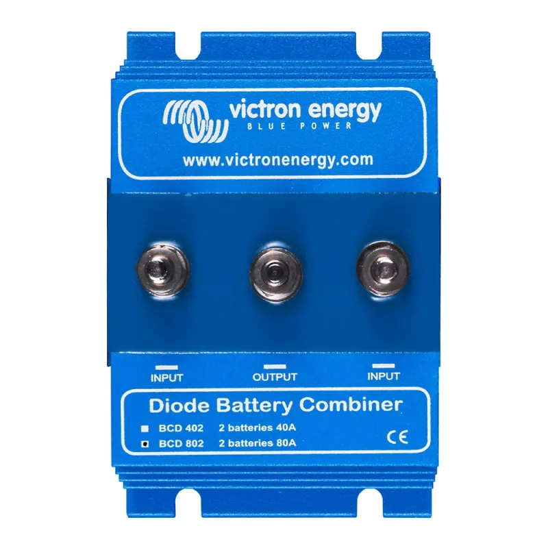 Anschlussseite des Victron Energy Dioden Battery Kopplers für Batteriespeicher