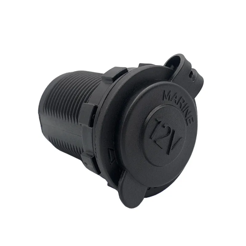 Seitliche Ansicht der Steckdose 12V/20A mit Anschlüssen für 12-Volt- und 24-Volt-Systeme.