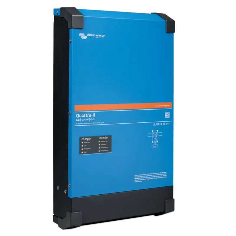 Victron Energy Ladegerät Quattro II 24/5000/120-50/50 mit Anschlüssen und Display