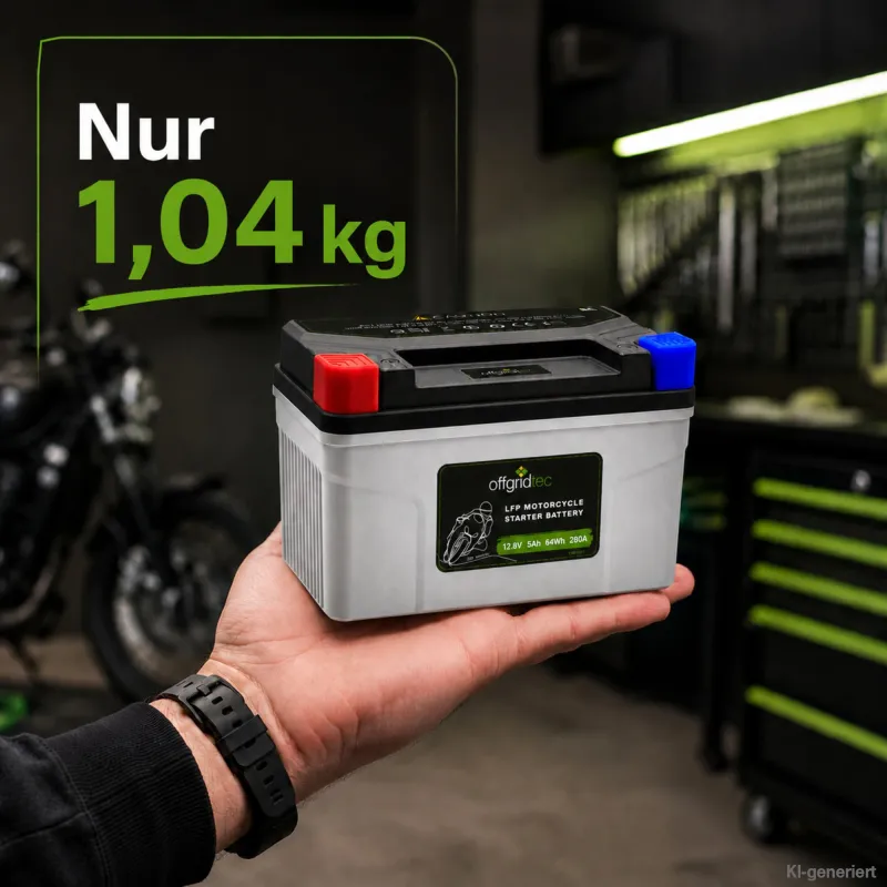 Motorradbatterie LiFePO4 12,8V 5Ah Starterbatterie YTX7A-BS, UTZ10S(MF), YTZ10S, UTX9-BS(MF) – Bild 5