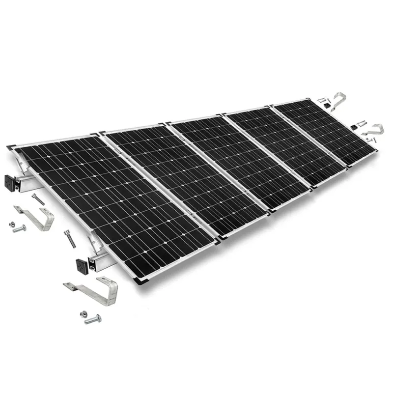 Befestigungskit mit Biberschwanz Dachhaken für Schrägdachmontage 5 Solarpanels Rahmenhöhe 40mm