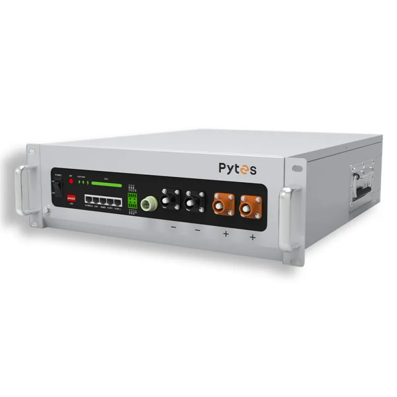 Pytes Batteriespeicher Lithium V5°a in der Seitenansicht mit technischen Details.
