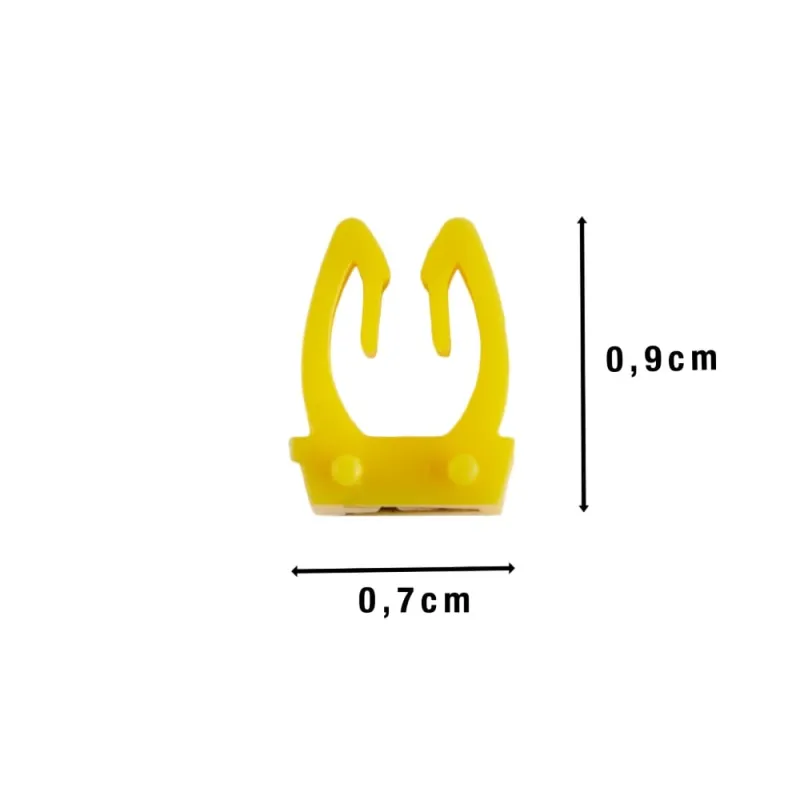 Kabel mit aufgesteckten Kabelmarker Clips, gelb, für eine übersichtliche Kennzeichnung.