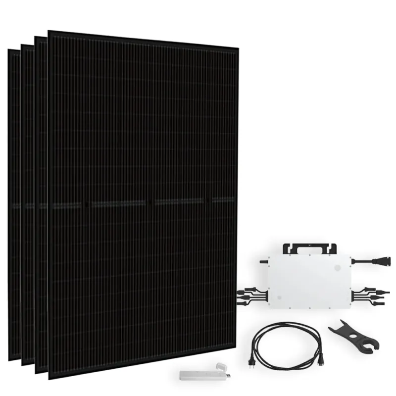 Solar-Direct 1800Wp Full Black PV-Anlage mit vier Modulen für die Einspeisung