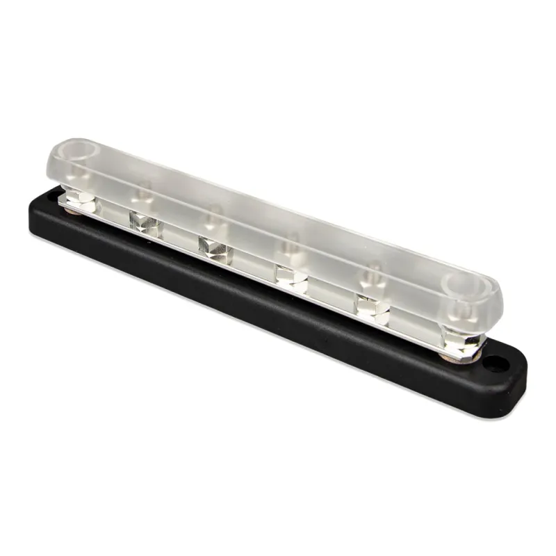Detailansicht der Anschlüsse der Victron Energy Busbar 150A 6P
