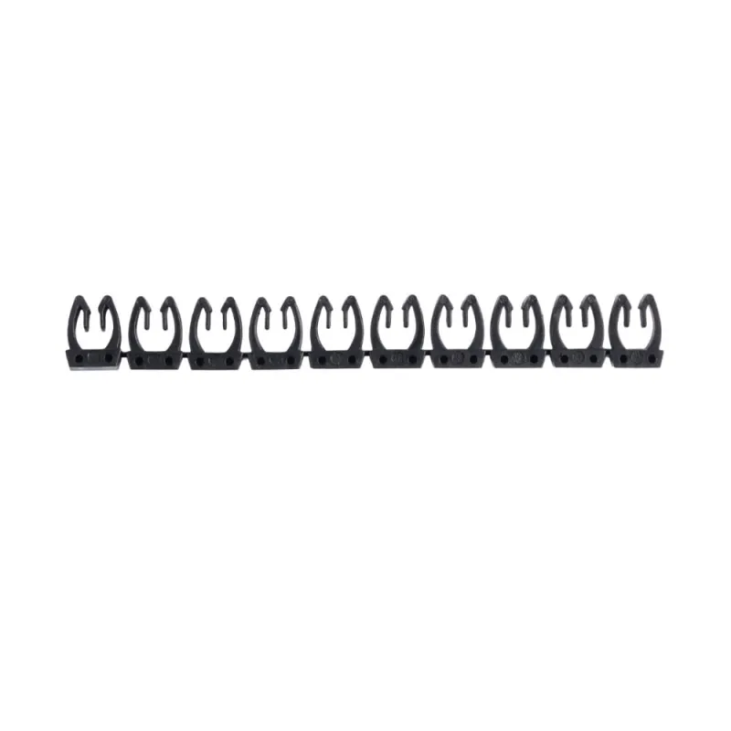 Einzelner Kabelmarker Clip mit der Ziffer 5, aufgesteckt auf ein 2,5 mm² Kabel.