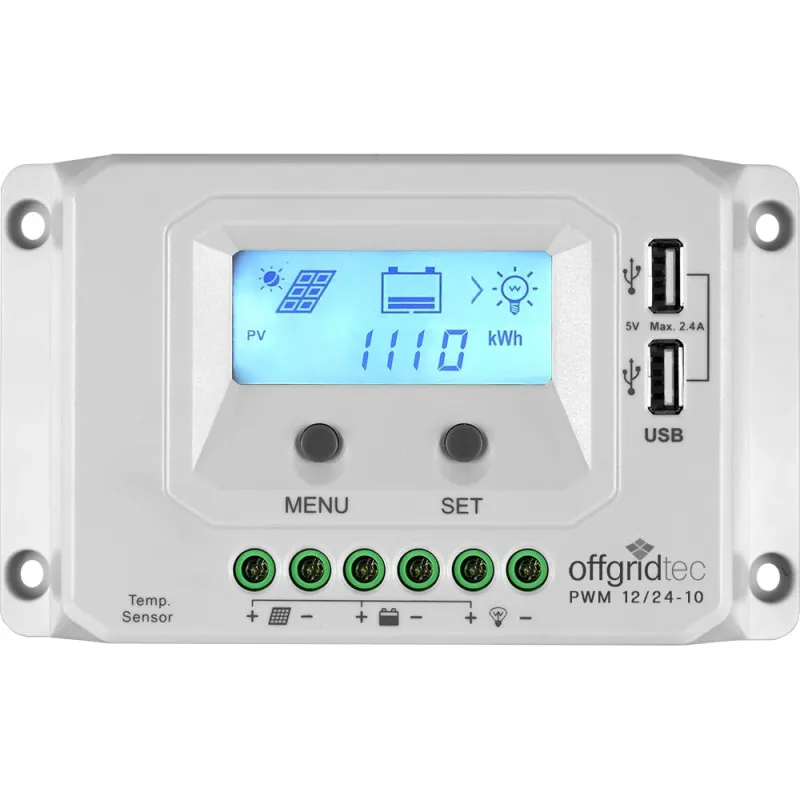 PWM Pro Laderegler 12V/24V 10A USB
