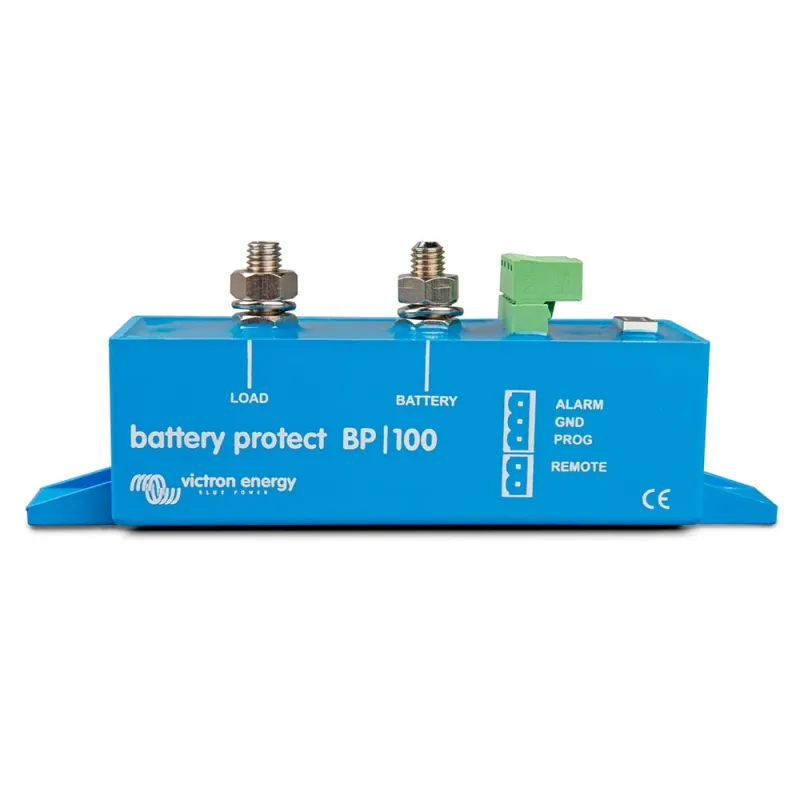 Frontansicht des Victron BP-100 Batterieschutzes mit Anschlüssen