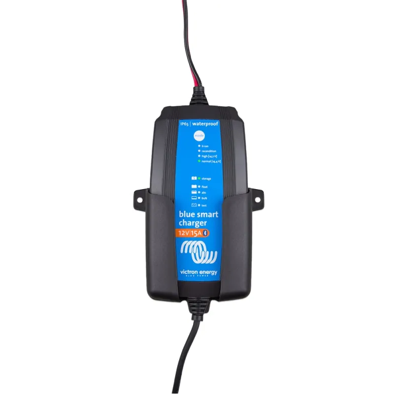 Seitliche Ansicht der Victron Energy Wandhalterung für Ladegeräte.