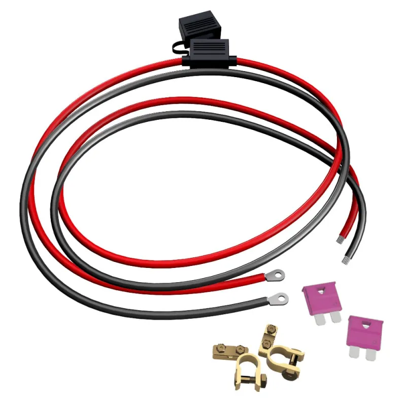 1,5m 4mm² Batteriekabel M8 mit Flachsicherungshalter, 10A Sicherung und Polklemmen