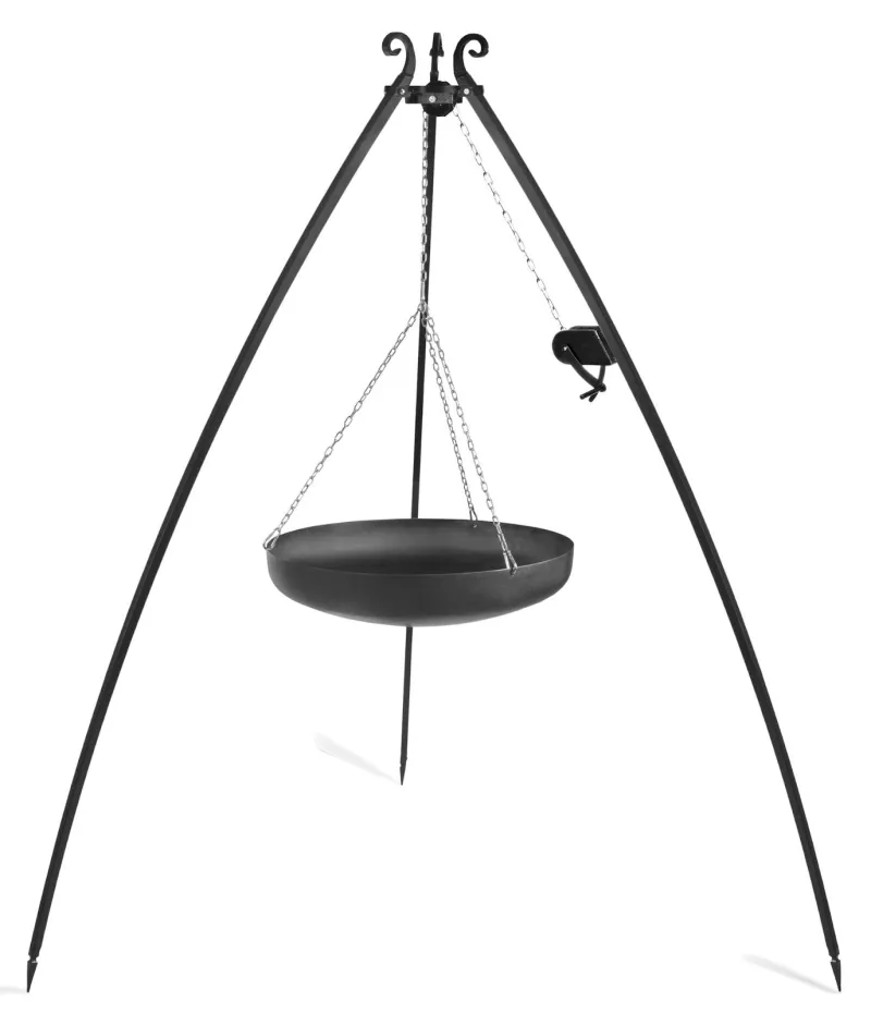 Cookking 200 cm Dreibein-Wok mit Winde und 70 cm Wok aus Naturstahl – Bild 2