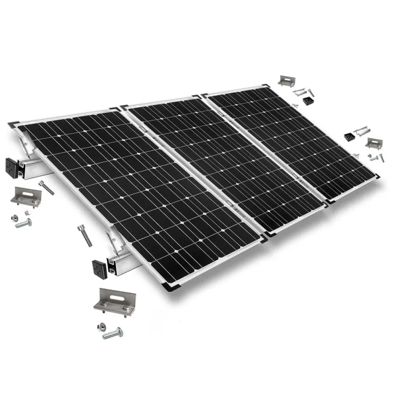 Befestigungskit mit Stehfalzklemmen für Schrägdachmontage 3 Solarpanele Rahmenhöhe 30mm