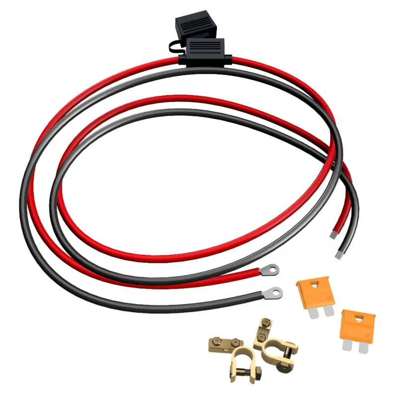 1,5m 4mm² Batteriekabel M8 mit Flachsicherungshalter, 40A Sicherung und Polklemmen