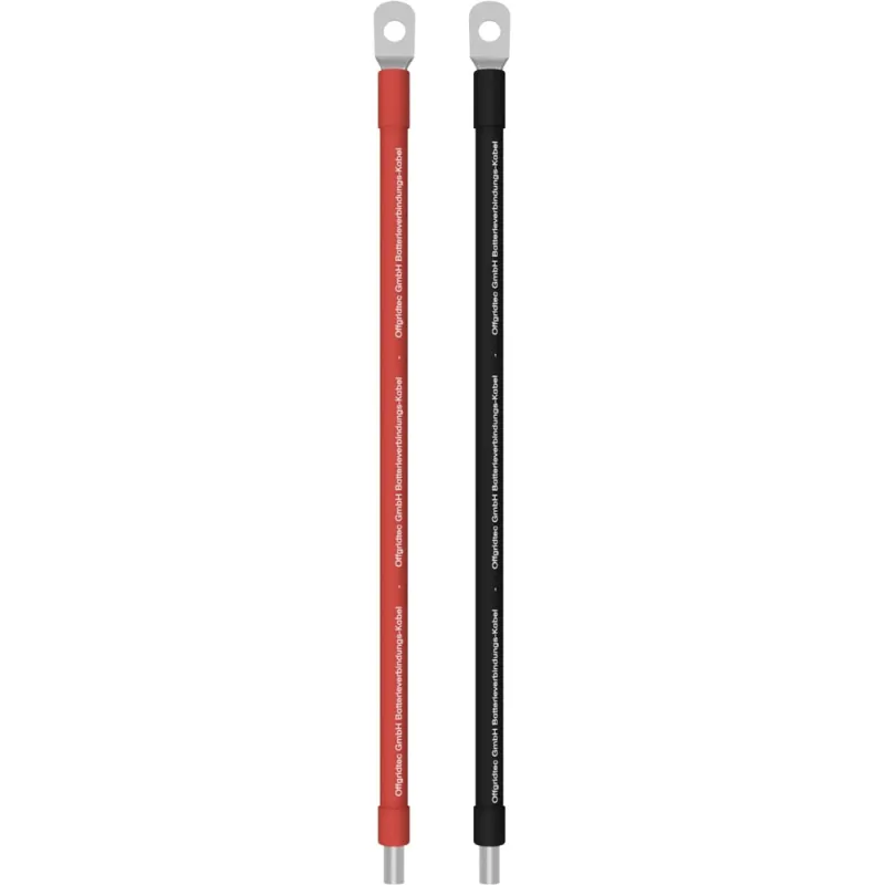 Detailansicht des Batteriespeicher Kabels mit 35 mm² Querschnitt und Anschlussmöglichkeiten.