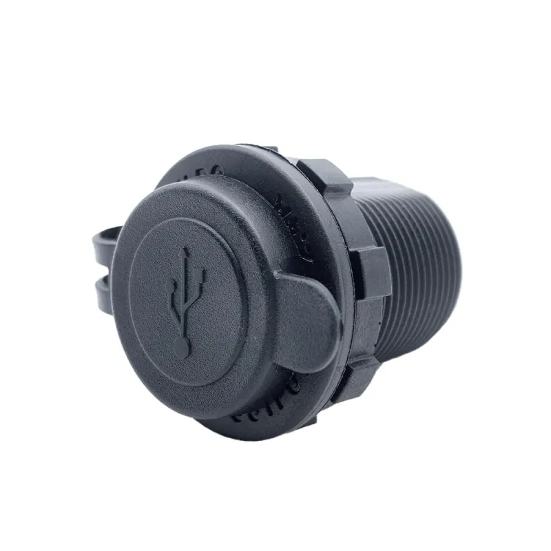 Frontansicht der USB Steckdose mit zwei USB-Anschlüssen für 2,4A Ausgangsstrom.