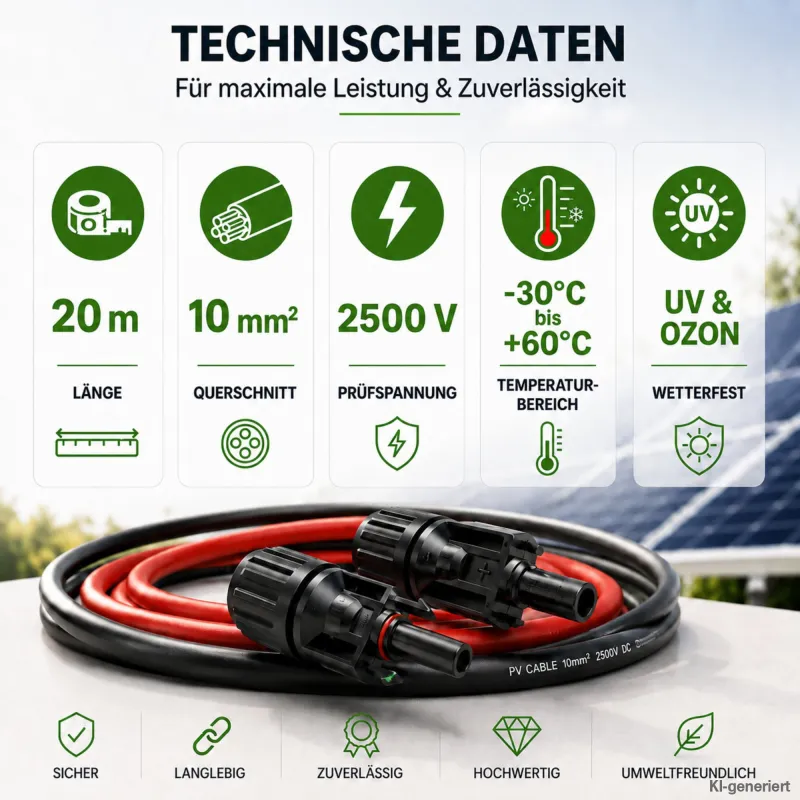 20m Profi Verbindungskabel 10mm² Solarmodul zu Laderegler – Bild 2