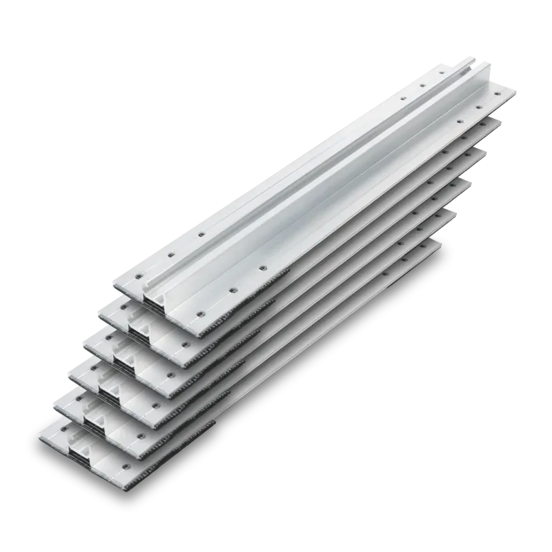 Unterkonstruktion Classic Montageschiene aus Aluminium für 400 mm Trapezprofile, Hauptansicht.