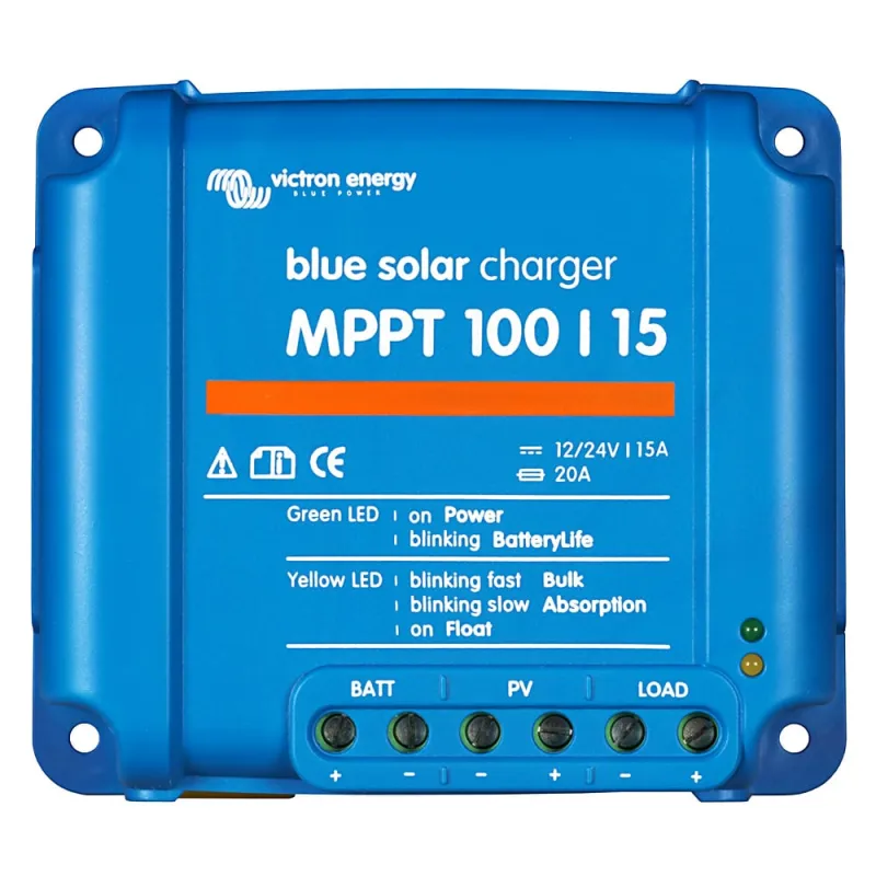 Victron Energy Solarladeregler MPPT 100/15 mit Anschlussmöglichkeiten für EMS und Batterien