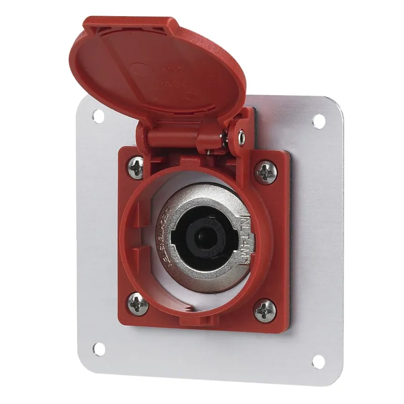 Votronic 2333 Ladesteckdose mit Klappdeckel für 12V- und 24V-Anwendungen, Frontansicht.