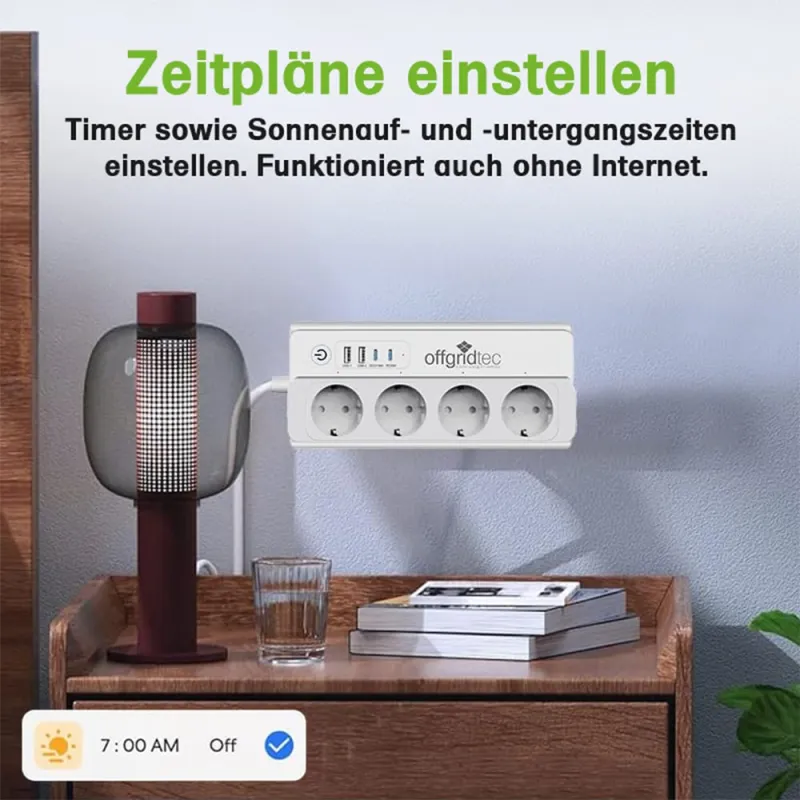 Smarte 4-fach Steckdosenleiste + 2x USB-A und 2x USB-C Anschluss mit Smart Life- oder Tuya-App - 1,5m Kabel – Bild 3