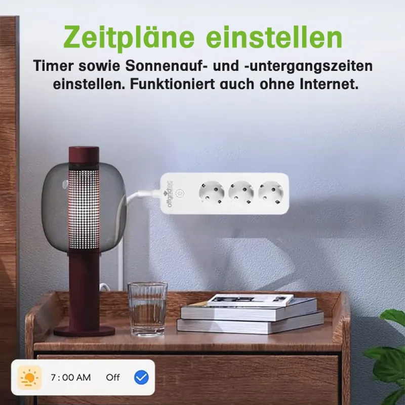 Smarte 3-fach Steckdosenleiste mit Smart Life- oder Tuya-App 1,8m Kabel – Bild 3