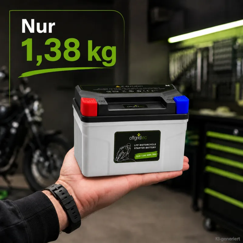 Motorradbatterie LiFePO4 12,8V 7,5Ah Starterbatterie YT12A-BS, YT14A-BS, UTX12-BS(MF), YTZ12S, YTX12-BS, YTZ14S, YB12B-B2 – Bild 5