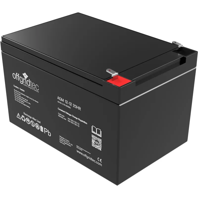 AGM 12Ah 20HR 12V - Solar Batterie Akku Extrem zyklenfest