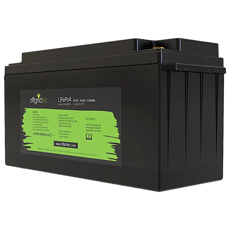 LifePo4 Akku 25,6/100 25,6V 100Ah BMS integriert 2560Wh