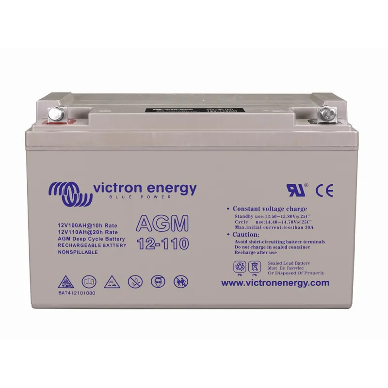 Victron Energy AGM-Batterie 12V/110Ah mit Polabdeckungen