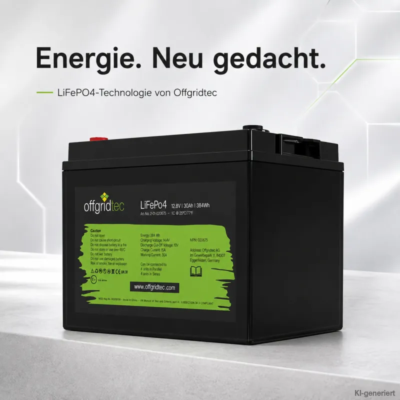 LiFePo4 Akku 12/30 12,8V 30Ah BMS integriert 384Wh – Bild 4