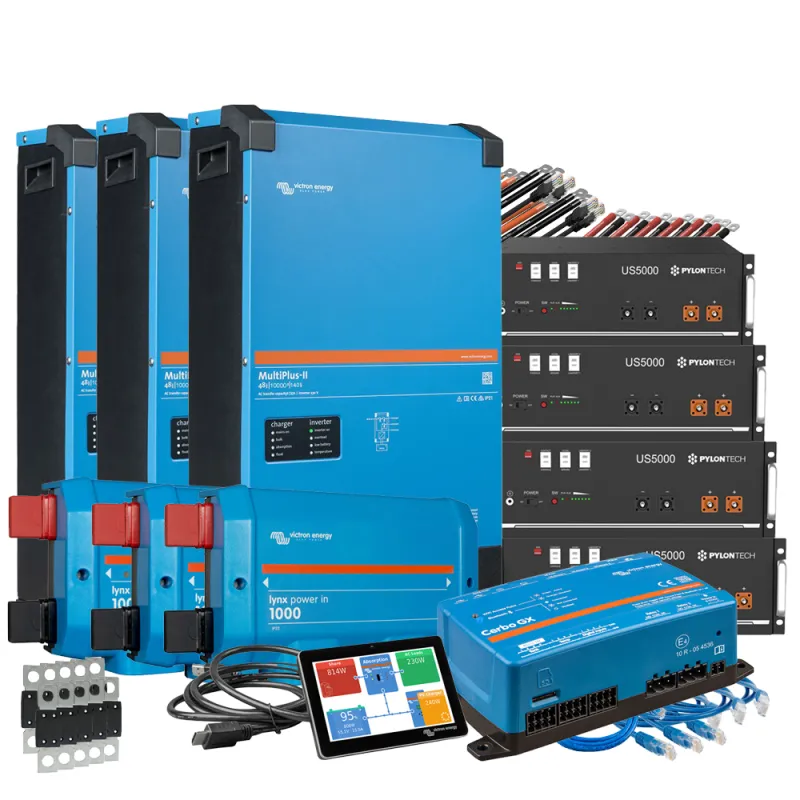 Backup-Kit 19,2kWh Pylontech LiFePO4 Akku - Victron MultiPlus II 48/10000 Wechselrichter 3-Phasig