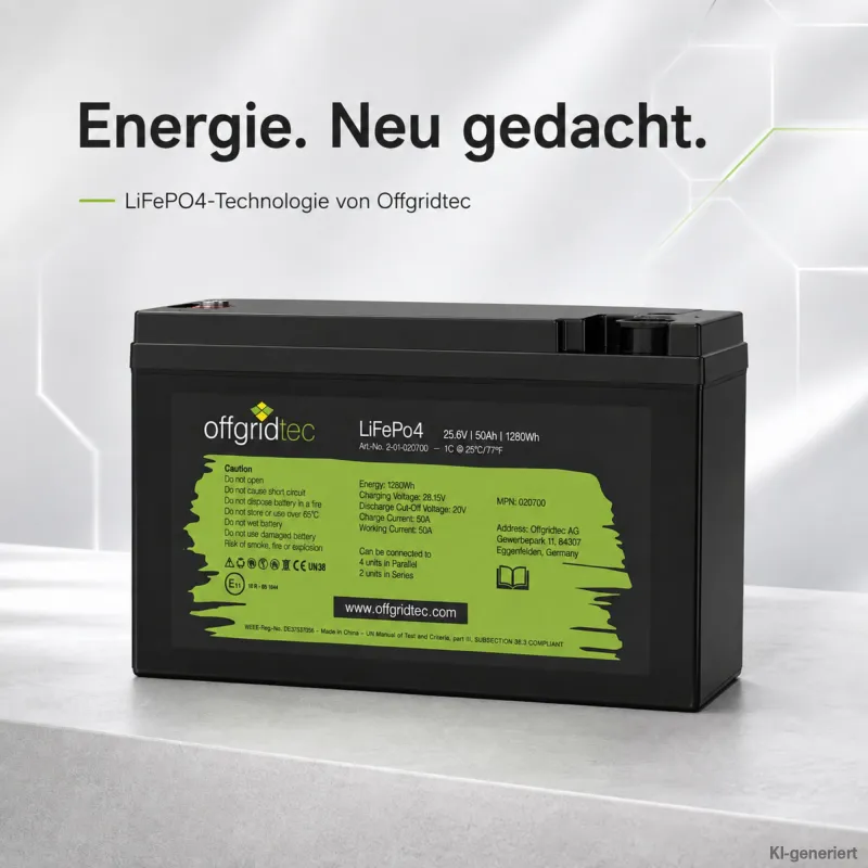 LiFePO4 Akku 25,6/50 24V 50Ah BMS integriert 1280Wh – Bild 4