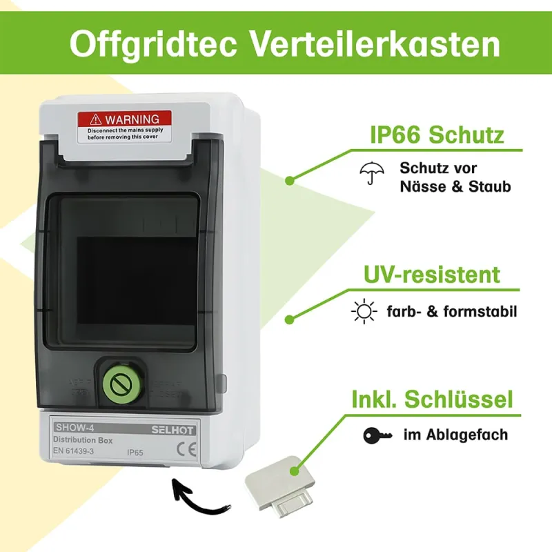 Verteilerkasten mit 4 TE und DIN-Schiene IP66 UV-beständig wasser- und staubgeschützt – Bild 2