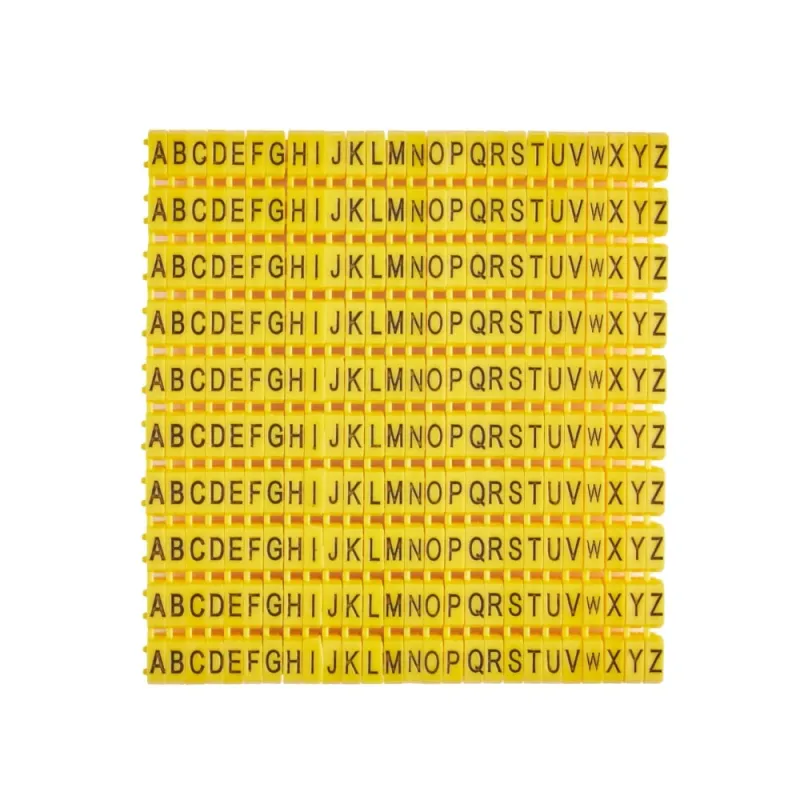 Kabelmarker Clips A–Z, 260 Stück, für 4 mm² Kabel, je 10x Buchstaben, gelb