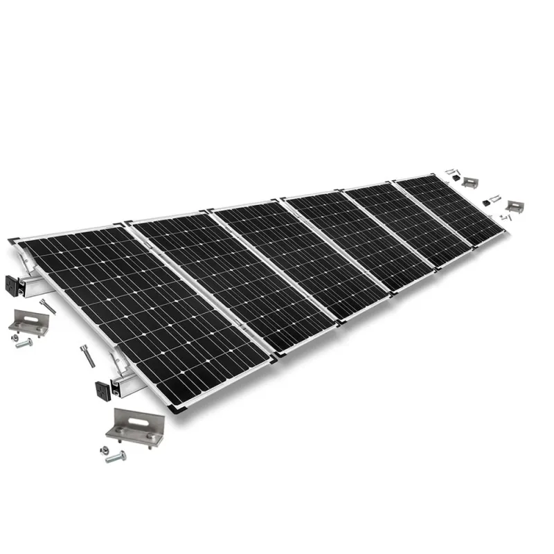 Befestigungskit mit Stehfalzklemmen für Schrägdachmontage 6 Solarpanele Rahmenhöhe 30mm