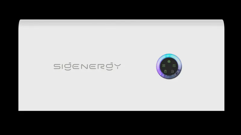 Technische Zeichnung des Sigenergy Wechselrichters mit Abmessungen und Anschlussschema.