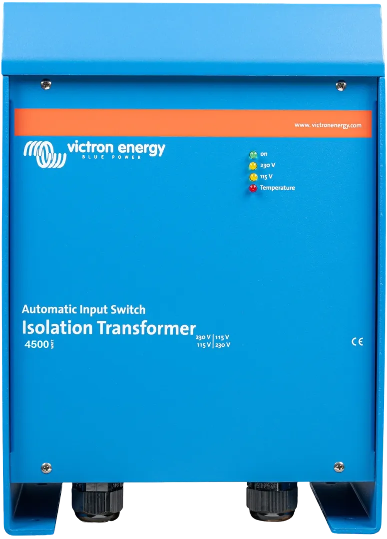 Victron Energy Trenntransformator 4500W, Seitenansicht mit Anschlüssen für mobile Stromversorgung