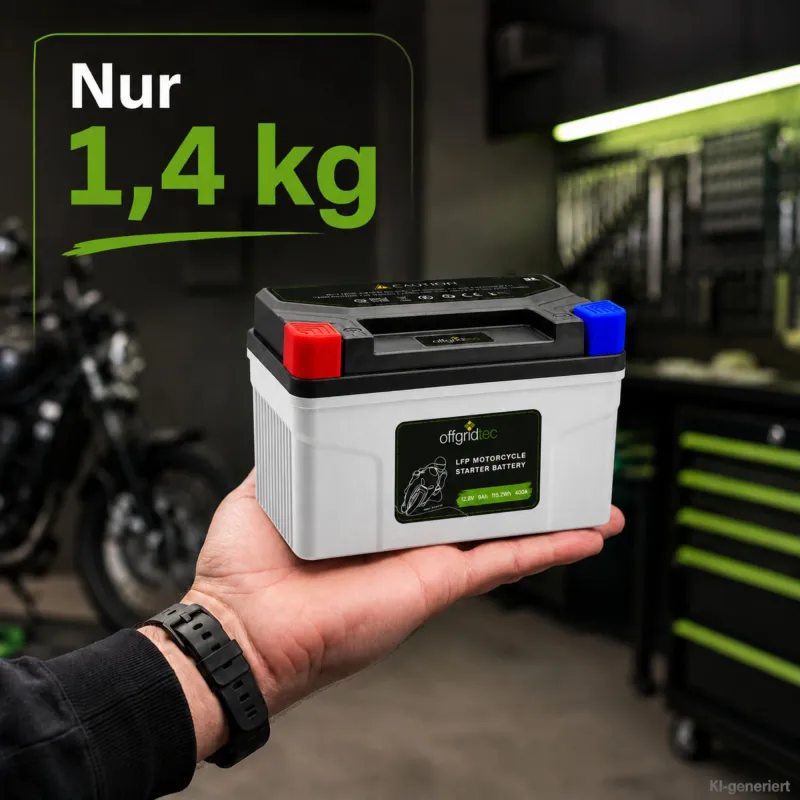 Motorradbatterie LiFePO4 12,8V 9Ah Starterbatterie YT12A-BS, YT14A-BS, UTX12-BS(MF), YTZ12S, YTX12-BS, YTZ14S, YB12B-B2 – Bild 4