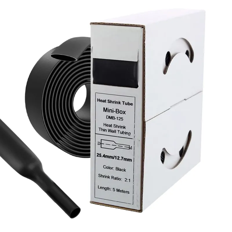 5 m Schrumpfschlauch 25,4 mm auf 12,7 mm Schwarz 2:1 – Offgridtec Kabelisolierung
