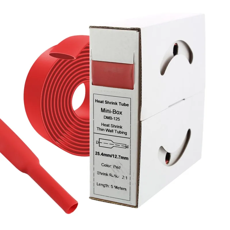 5 m Schrumpfschlauch 25,4 mm auf 12,7 mm Rot 2:1 – Offgridtec Kabelisolierung