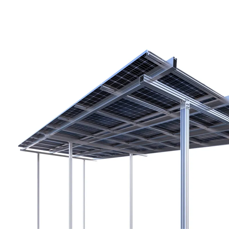 Montagebeispiel der Unterkonstruktion für Photovoltaik-Module auf Carport-Dächern.