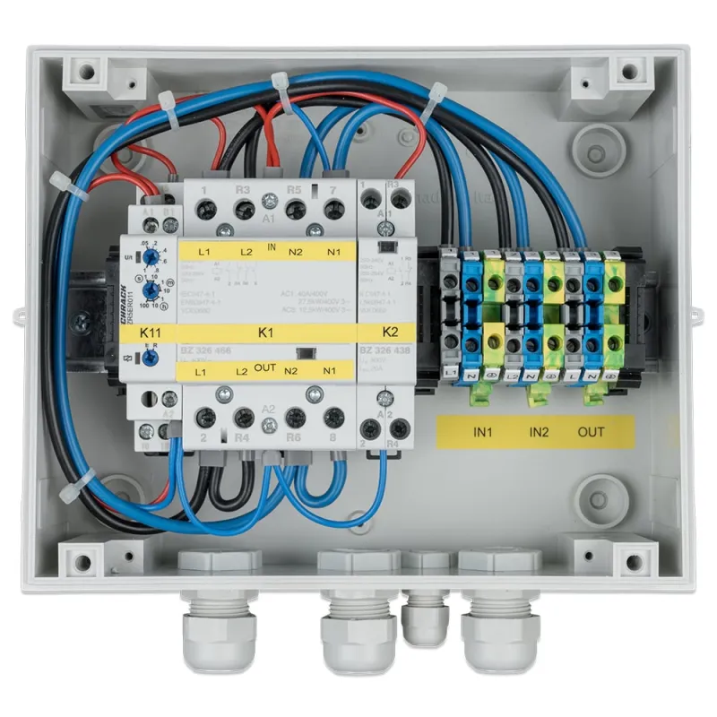 Victron Energy Transferschalter in Betrieb mit LED-Anzeige für Statusüberwachung