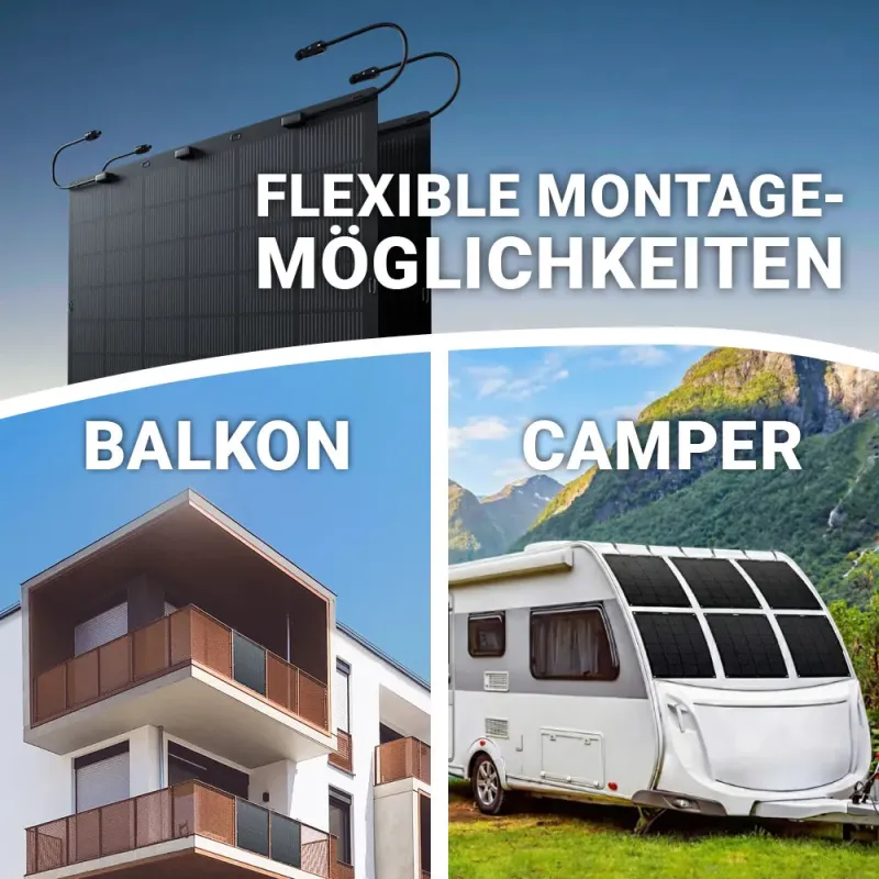 450W Balkonkraftwerk – solago mit flexiblen Solarmodulen 2x225W Set mit Speicheroption – Bild 3