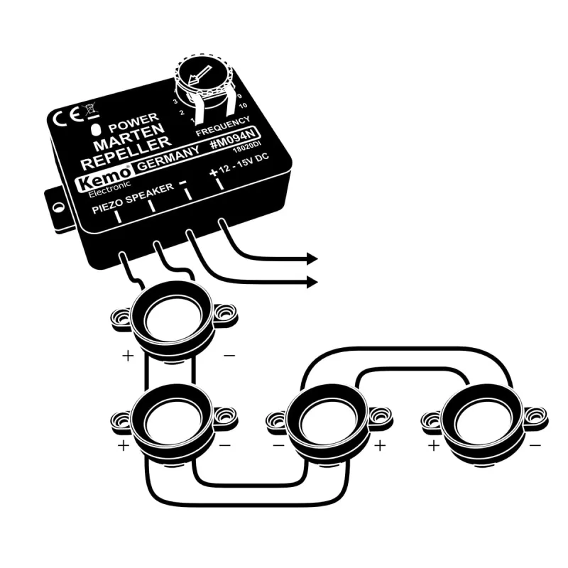 Elektronisches Ultraschallgerät Kemo M094N zur Marderabwehr.