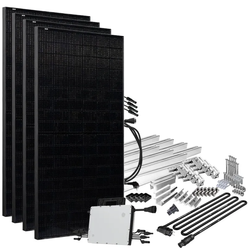 Solar-Direct 1800W HMS-1600-4T Solaranlage Full Black - 10m Anschlusskabel – Montageset Ziegeldach – Bild 2
