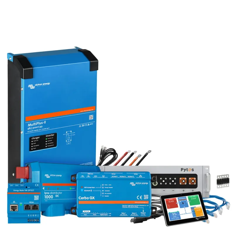 Backup-Kit 5,12kWh Pytes V5a Akku - Victron MultiPlus II 48/3000 Wechselrichter 1-Phasig mit Stromzähler
