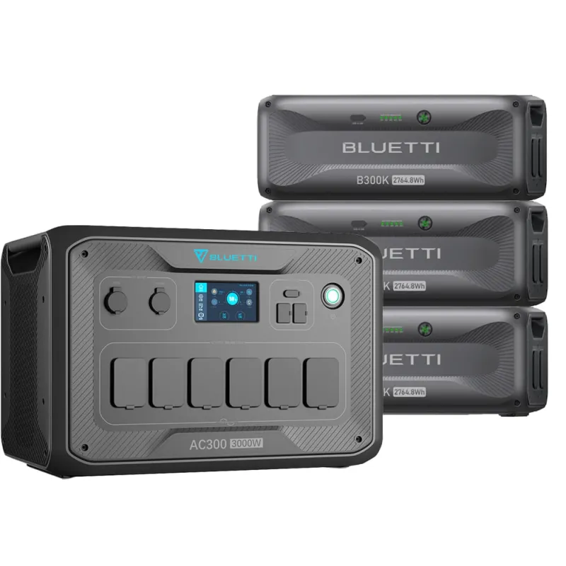 Bluetti AC300 8,2kWh Powerstation mit 3x B300K Speicher Home Backup 3000W