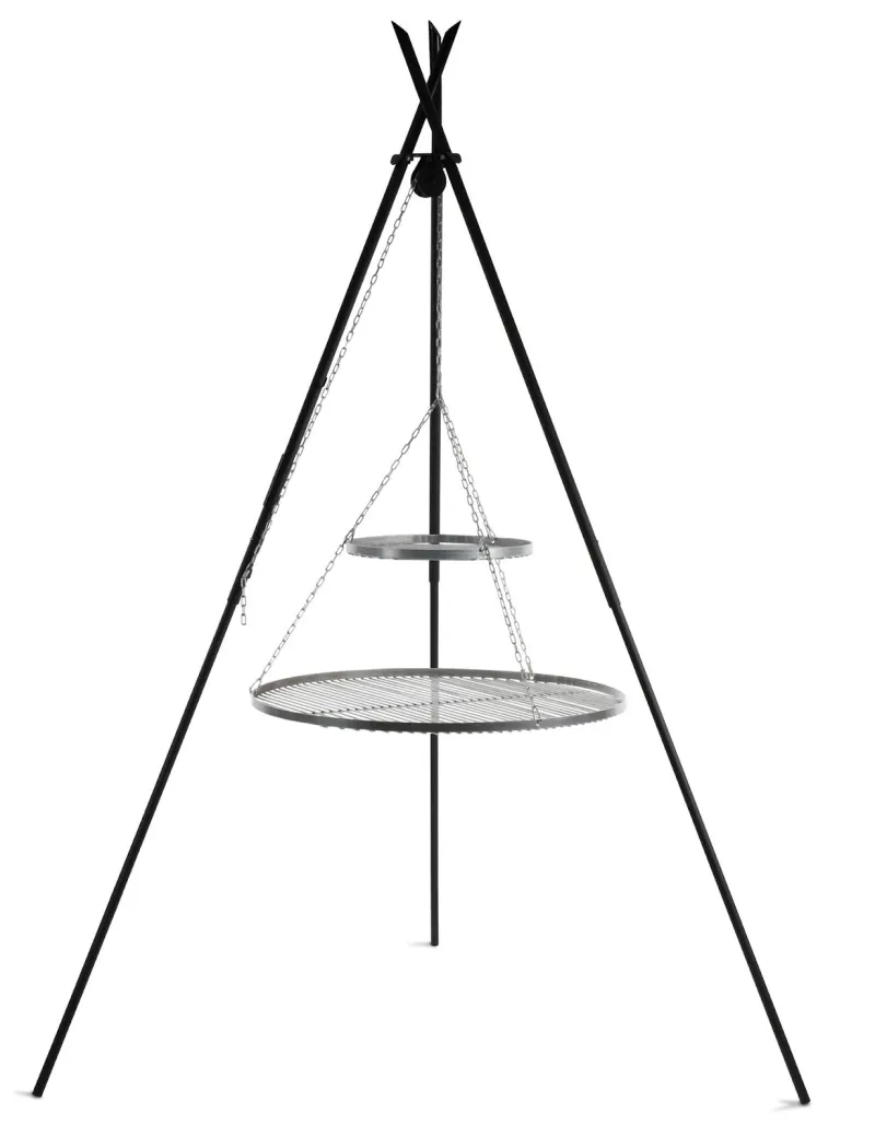 Cookking Schwenkgrill "TIPI" 210 cm - Doppelrost aus Edelstahl 70 cm + 40 cm – Bild 2