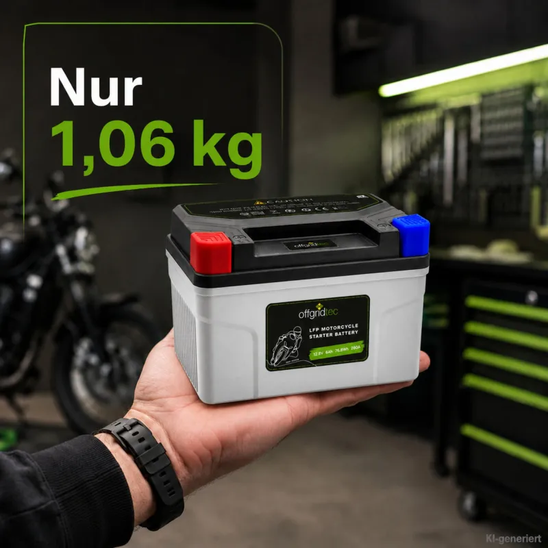 Motorradbatterie LiFePO4 12,8V 6Ah Starterbatterie YTX7A-BS, UTZ10S(MF), YTZ10S, UTX9-BS(MF) – Bild 5