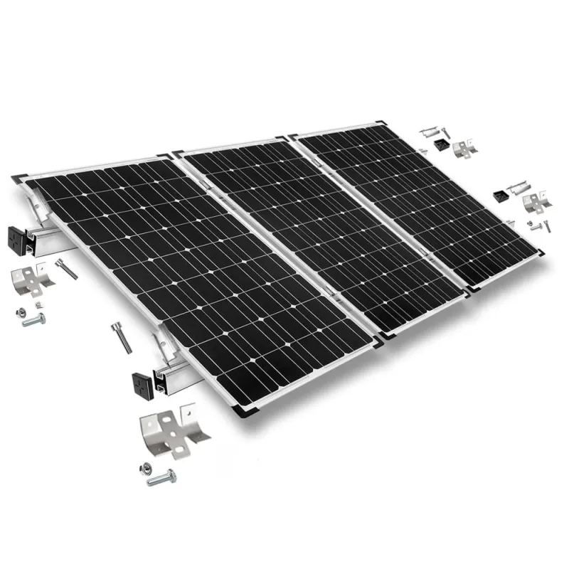 Befestigungskit mit Trapezklemmen für Blechdach 3 Solarpanel Rahmenhöhe 40mm